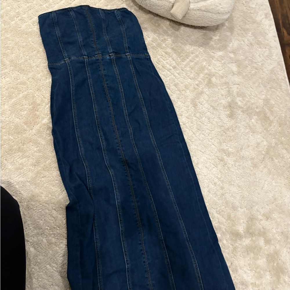 Reformation Dark Blue Denim Dress